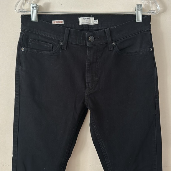 Topman Stretch Skinny Black Jeans 30x30 - Picture 3 of 5